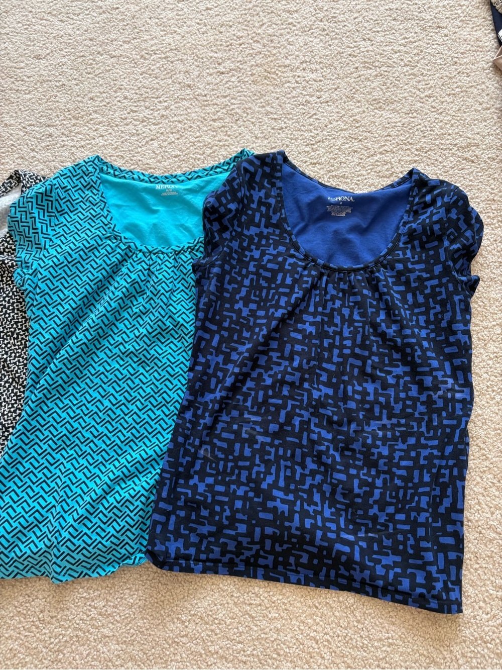 Merona Short Sleeve Scoop Neck Tops - Black, Teal, Navy - Picture 2 of 6